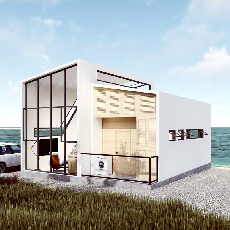 China Cheap Beach Steel Villa Casas Prefabricated Houses